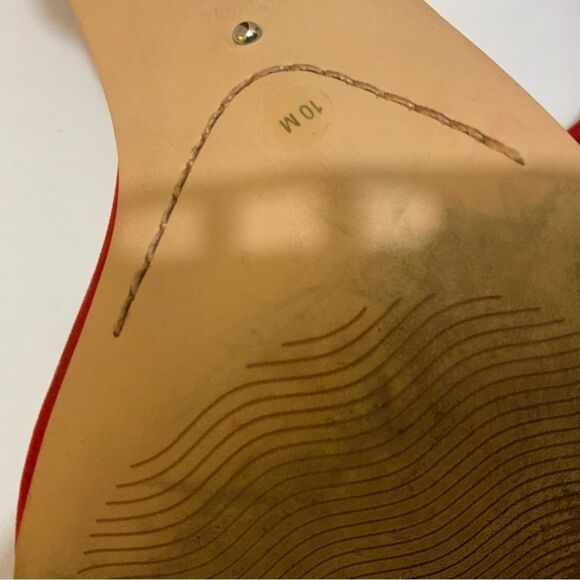 Gianni Bini Red Suede Ankle Strap Heel Sandals Size 10 - Picture 6 of 9